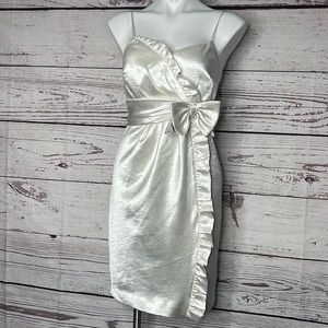 Nine West spaghetti strap ruffle bow dress